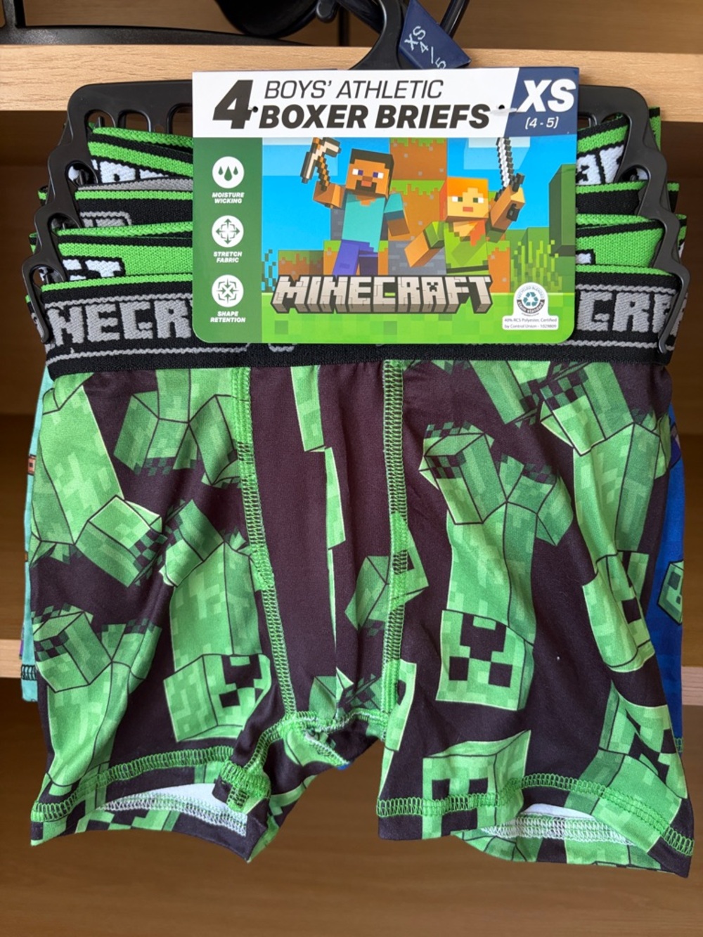 ✨2/$18✨NWT•4-Pack Boys Athletic Boxer Briefs | Minecraft | XS (4/5)